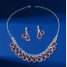 Women's Red Fashion Wedding Jewelry Luxury Crystal Pearl Necklace/Earrings Ladies Jewelry Sets for Bridal