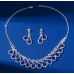 Women's Blue Fashion Wedding Jewelry Luxury Crystal Pearl Necklace/Earrings Ladies Jewelry Sets for Bridal