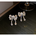 Women's White Fashion White Butterfly Wedding Jewelry Luxury Crystal Pearl Necklace/Earrings Ladies Jewelry Sets for Bridal
