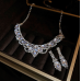 Women's White Fashion Wedding Jewelry Luxury Crystal Pearl Necklace/Earrings Ladies Jewelry Sets for Bridal Women's White Fashion Wedding Jewelry Luxury Crystal Pearl Necklace/Earrings Ladies Jewelry Sets for Bridal