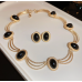 Women's Gold Oval Fashion Wedding Jewelry Luxury Crystal Pearl Necklace/Earrings/Bracelet Ladies Jewelry Sets for Bridal Women's Gold Oval Fashion Wedding Jewelry Luxury Crystal Pearl Necklace/Earrings/Bracelet Ladies Jewelry Sets for Bridal