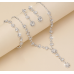 Women's Silver Color Fashion Wedding Jewelry Luxury Crystal Pearl Necklace/Earrings/Bracelet Ladies Jewelry Sets for Bridal