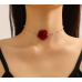 Gothic Elegant Rose Flower Clavicle Chain Necklace for Women Adjustable Sexy Choker Mariage Jewelry Gift Fashion Accessories Gothic Elegant Rose Flower Clavicle Chain Necklace for Women Adjustable Sexy Choker Mariage Jewelry Gift Fashion Accessories