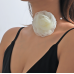 Gothic White Rose Flower Clavicle Chain Necklace for Women Adjustable Sexy Choker Mariage Jewelry Gift Fashion Accessories