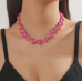 New Shiny Multicolor Heart Necklace Ladies Exquisite Clavicle Chain Necklace Jewelry for Ladies Gift