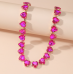 New Shiny Multicolor Heart Necklace Ladies Exquisite Clavicle Chain Necklace Jewelry for Ladies Gift