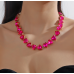 New Shiny Rose Pink Heart Necklace Ladies Exquisite Clavicle Chain Necklace Jewelry for Ladies Gift New Shiny Rose Pink Heart Necklace Ladies Exquisite Clavicle Chain Necklace Jewelry for Ladies Gift
