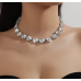 New Shiny Silver Heart Necklace Ladies Exquisite Clavicle Chain Necklace Jewelry for Ladies Gift