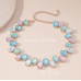 New Shiny Blue Heart Necklace Ladies Exquisite Clavicle Chain Necklace Jewelry for Ladies Gift New Shiny Blue Heart Necklace Ladies Exquisite Clavicle Chain Necklace Jewelry for Ladies Gift