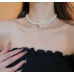 New White Pearl Flower Necklace Tassel Ladies Exquisite Clavicle Chain Necklace Jewelry for Ladies Gift