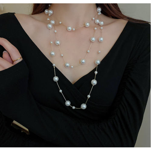 New White Pearl Two Layer Necklace Ladies Exquisite Clavicle Chain Necklace Jewelry for Ladies Gift New White Pearl Two Layer Necklace Ladies Exquisite Clavicle Chain Necklace Jewelry for Ladies Gift