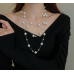 New White Pearl Two Layer Necklace Ladies Exquisite Clavicle Chain Necklace Jewelry for Ladies Gift New White Pearl Two Layer Necklace Ladies Exquisite Clavicle Chain Necklace Jewelry for Ladies Gift