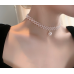 New White Pearl Three Layer Necklace Ladies Exquisite Clavicle Chain Necklace Jewelry for Ladies Gift