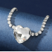 New Shiny Silver  Heart Necklace Ladies Exquisite Clavicle Chain Necklace Jewelry for Ladies Gift