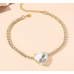 New Shiny Gold  Heart Necklace Ladies Exquisite Clavicle Chain Necklace Jewelry for Ladies Gift