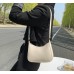 White Retro Solid Color PU Leather Shoulder Underarm Bag Women's Fashion Handbags Casual Hobos Purses and Handbag Ladies Hand Bags