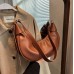 Brown Summer Pleated Handlebags For Women PU Cloud Bags Leisure Armpit Bag Shopping Shoulder Bags Dumpling Handbag Female
