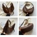 Brown Summer Pleated Handlebags For Women PU Cloud Bags Leisure Armpit Bag Shopping Shoulder Bags Dumpling Handbag Female