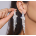 Sparkling Silver Women's Cubic Zirconia Stud Earrings Gorgeous Female Wedding Party Fashion Ear Piercing Accessories New Jewelry
