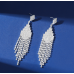 Sparkling Silver Women's Cubic Zirconia Stud Earrings Gorgeous Female Wedding Party Fashion Ear Piercing Accessories New Jewelry