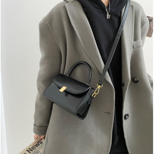 New Black Handbag Women's Buckle Decor Flap Purse Fashion PU Leather Crossbody high quality bag Bag