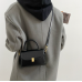 New Black Handbag Women's Buckle Decor Flap Purse Fashion PU Leather Crossbody high quality bag Bag