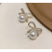 New Style Temperament White Color Wedding Bow Stud Earrings for Women Rhinestone Bowknot Ball Earring Girls Party Jewelry