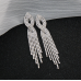 Fashion Luxury White Tassel CZ Drop Earrings New Engagement Wedding Ear Accessories for Women Fancy Anniversary Gift Fashion Luxury White Tassel CZ Drop Earrings New Engagement Wedding Ear Accessories for Women Fancy Anniversary Gift