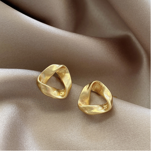 Imitation Gold Stud Earrings for Women Round Wedding Party Ear Jewelry Wholesale