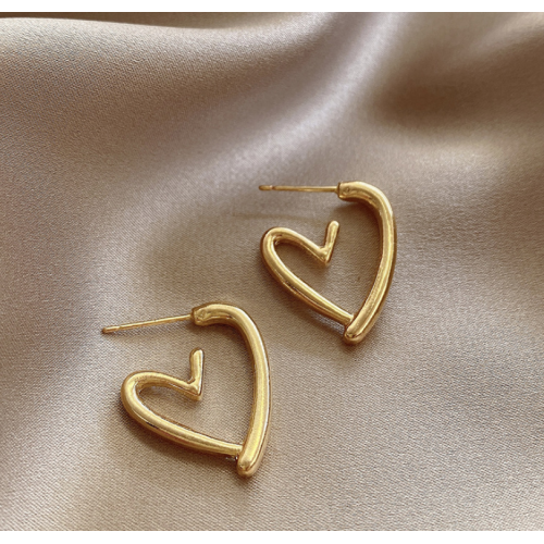 Imitation Gold Heart Stud Earrings for Women Round Wedding Party Ear Jewelry Wholesale Imitation Gold Heart Stud Earrings for Women Round Wedding Party Ear Jewelry Wholesale