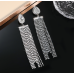 Sparkling Silver Women's Cubic Zirconia Heart Stud Earrings Gorgeous Female Wedding Party Fashion Ear Piercing Accessories New Jewelry