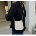 White PU Leather Fashion Design Crossbody Bags For Women Summer Travel Shoulder Bags Large Capacity Handbags and Purse Armpit Hobo Bag