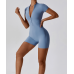 Yoga Set  Blue Women Fitness Rompers Sexy One Piece Strap Tummy Control Padded Sports Bra Workout JumpSuits Sportswear