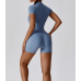 Yoga Set  Blue Women Fitness Rompers Sexy One Piece Strap Tummy Control Padded Sports Bra Workout JumpSuits Sportswear