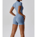 Yoga Set  Blue Women Fitness Rompers Sexy One Piece Strap Tummy Control Padded Sports Bra Workout JumpSuits Sportswear