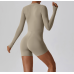 2pcs Beige Yoga Sets Womens Outfits Peach Hip Lifting Suit Neck Hanging Sports Bra Shockproof Quick Drying Shorts Set Female Tracksuit