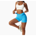 Blue Women Sports Shorts High Waist Yoga Shorts Slim Fit Butt Lift Gym Running High Elastic Biker Shorts Blue Women Sports Shorts High Waist Yoga Shorts Slim Fit Butt Lift Gym Running High Elastic Biker Shorts