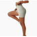 Beige Women Sports Shorts High Waist Yoga Shorts Slim Fit Butt Lift Gym Running High Elastic Biker Shorts