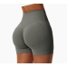 Gray Women Sports Shorts High Waist Yoga Shorts Slim Fit Butt Lift Gym Running High Elastic Biker Shorts