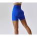 Blue Women Sports Shorts High Waist Yoga Shorts Slim Fit Butt Lift Gym Running High Elastic Biker Shorts