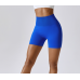 Blue Women Sports Shorts High Waist Yoga Shorts Slim Fit Butt Lift Gym Running High Elastic Biker Shorts