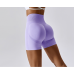 Purple Women Sports Shorts High Waist Yoga Shorts Slim Fit Butt Lift Gym Running High Elastic Biker Shorts