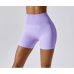Purple Women Sports Shorts High Waist Yoga Shorts Slim Fit Butt Lift Gym Running High Elastic Biker Shorts