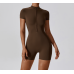 Yoga Set Brown Women Fitness Rompers Sexy One Piece Strap Tummy Control Padded Sports Bra Workout JumpSuits Sportswear