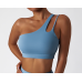 Ladies Sports Blue Bra Sexy Criss Cross Straps Back High Support Impact Yoga Underwear Running Fitness Gym Padded Bralette