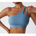 Ladies Sports Blue Bra Sexy Criss Cross Straps Back High Support Impact Yoga Underwear Running Fitness Gym Padded Bralette