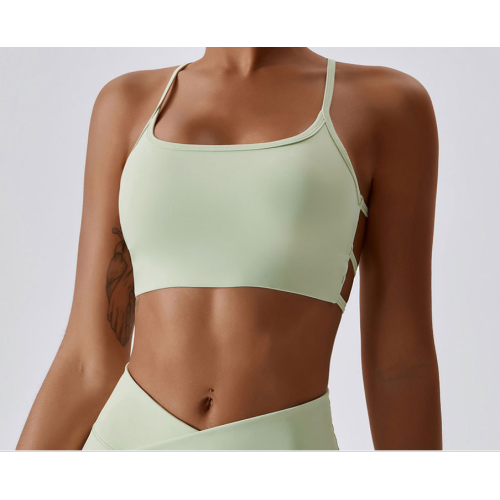 White Ladies Sports Bra Sexy Criss Cross Straps Back High Support Impact Yoga Underwear Running Fitness Gym Padded Bralette