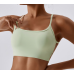 White Ladies Sports Bra Sexy Criss Cross Straps Back High Support Impact Yoga Underwear Running Fitness Gym Padded Bralette