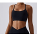 Black Ladies Sports Bra Sexy Criss Cross Straps Back High Support Impact Yoga Underwear Running Fitness Gym Padded Bralette Black Ladies Sports Bra Sexy Criss Cross Straps Back High Support Impact Yoga Underwear Running Fitness Gym Padded Bralette