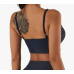 Black Ladies Sports Bra Sexy Criss Cross Straps Back High Support Impact Yoga Underwear Running Fitness Gym Padded Bralette